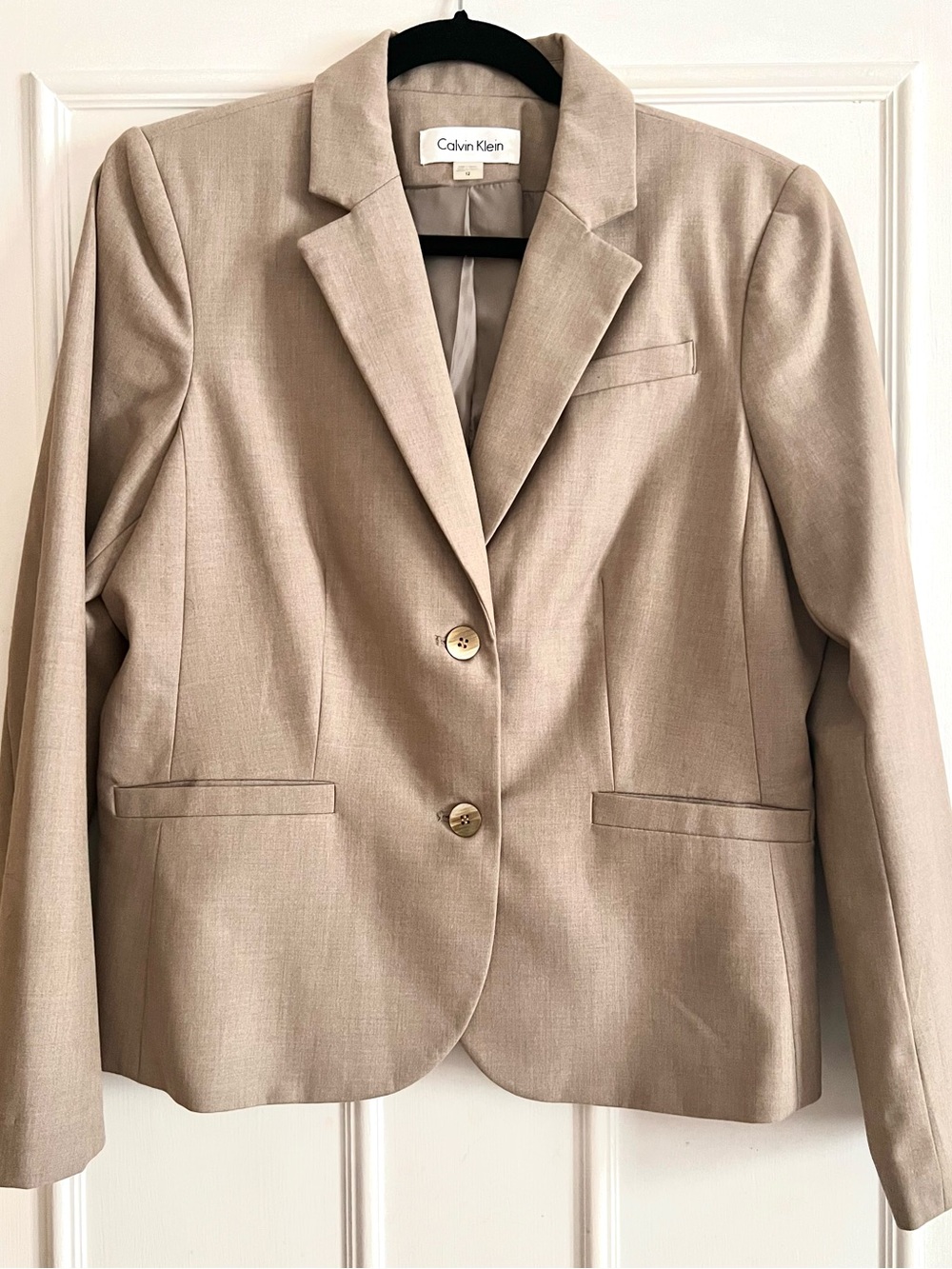 Calvin Klein Light Beige Women's Two-Button Blazer